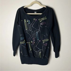 Nike Women's Sweatshirt Size Medium Top Cotton Blend Black Blue Yellow Purple